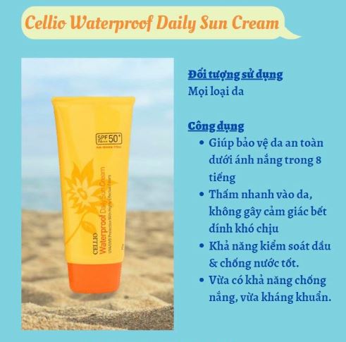 kem chống nắng cellio vàng